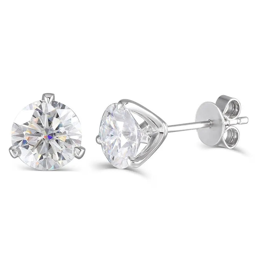 14k / 18k White Gold Moissanite Stud Earrings 2ctw Moissanite Engagement Rings & Jewelry | Luxus Moissanite | Earrings for Sale