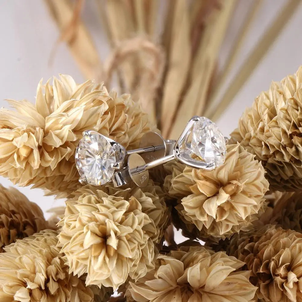 14k / 18k White Gold Moissanite Stud Earrings 2ctw Moissanite Engagement Rings & Jewelry | Luxus Moissanite | Earrings for Sale