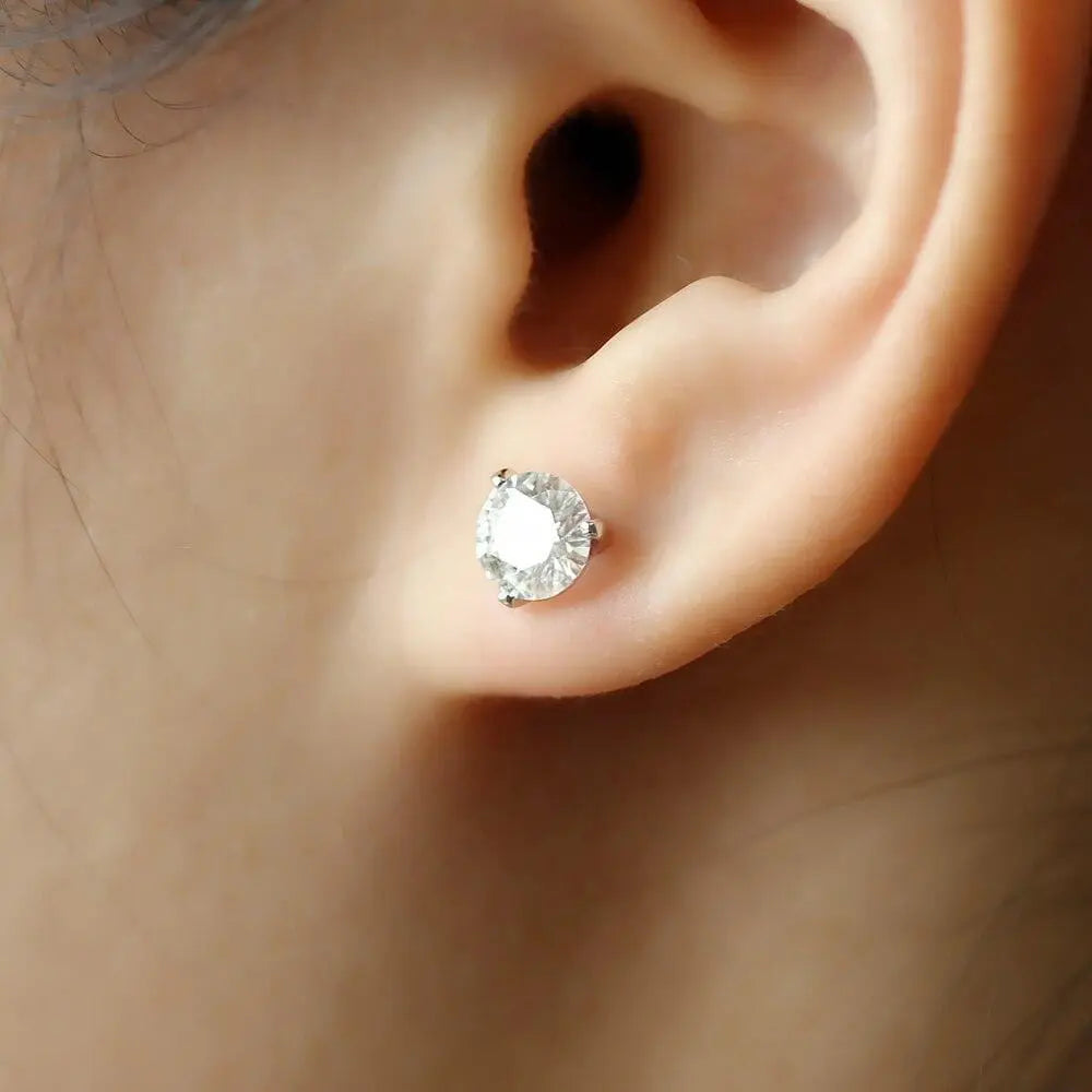 14k / 18k White Gold Moissanite Stud Earrings 2ctw Moissanite Engagement Rings & Jewelry | Luxus Moissanite | Earrings for Sale