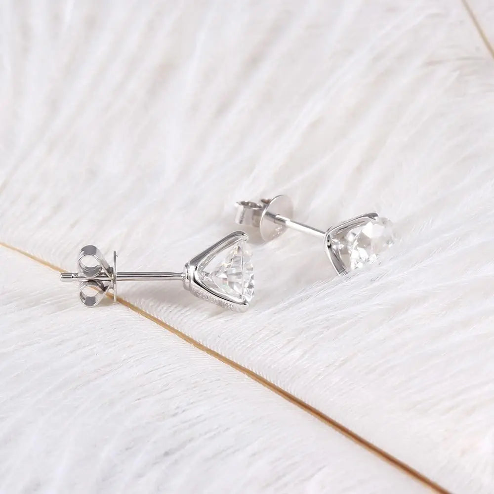 14k / 18k White Gold Moissanite Stud Earrings 2ctw Moissanite Engagement Rings & Jewelry | Luxus Moissanite