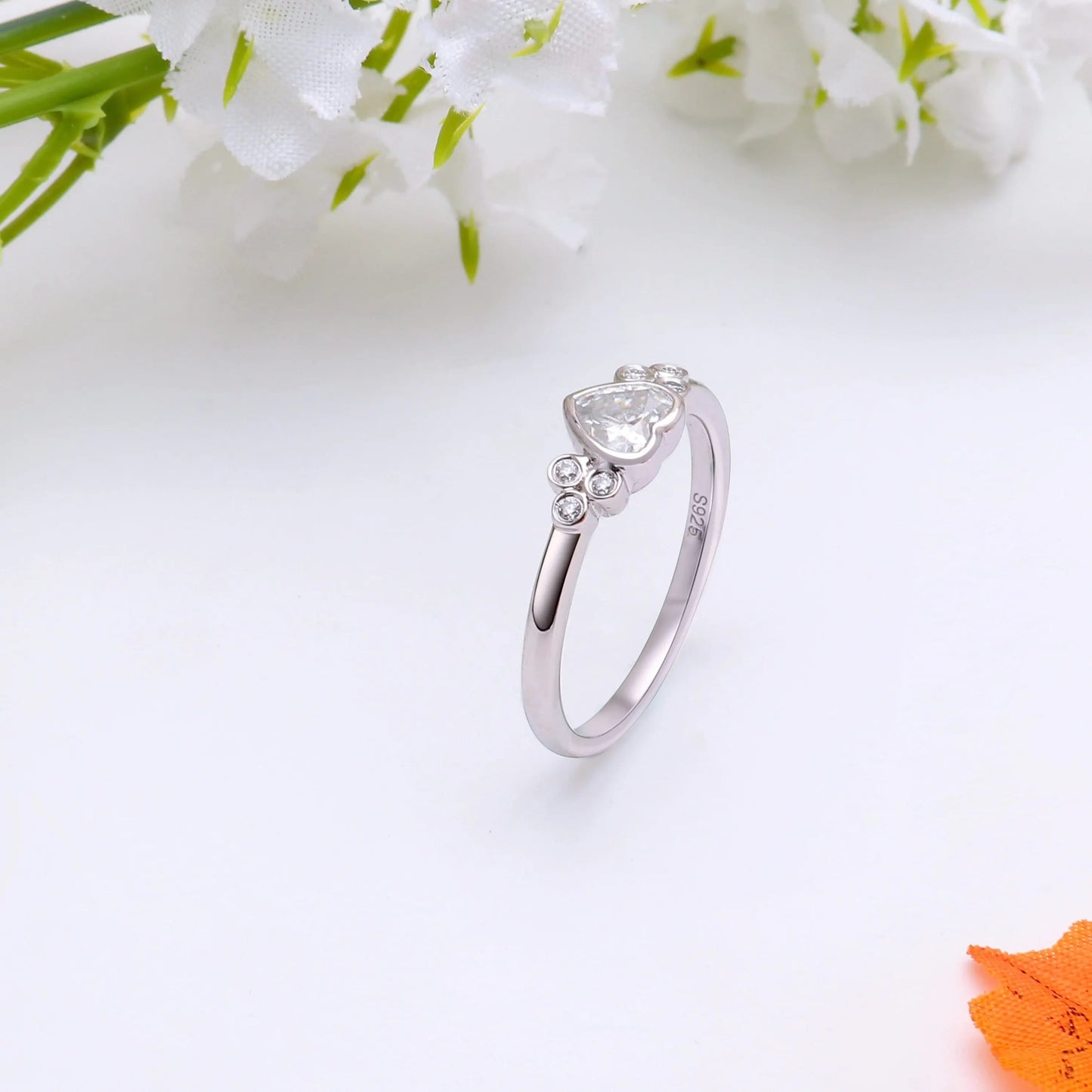 14k White / Yellow / Rose Gold Heart Moissanite Ring 0.5ct Center Stone Moissanite Engagement Rings & Jewelry | Luxus Moissanite | Best 14k White / Yellow / Rose Gold Rings Women