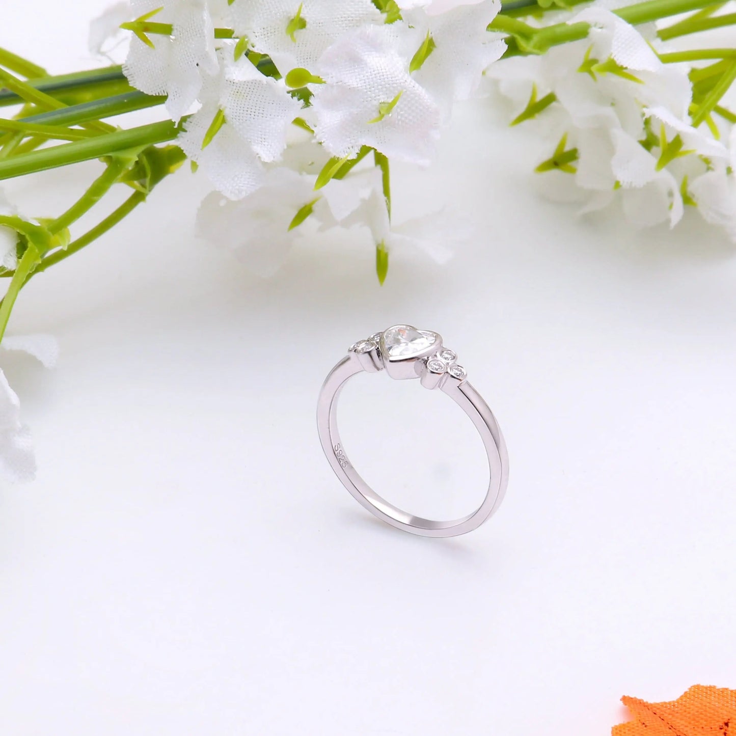 14k White / Yellow / Rose Gold Heart Moissanite Ring 0.5ct Center Stone Moissanite Engagement Rings & Jewelry | Luxus Moissanite| Best 14k White / Yellow / Rose Gold Rings Women
