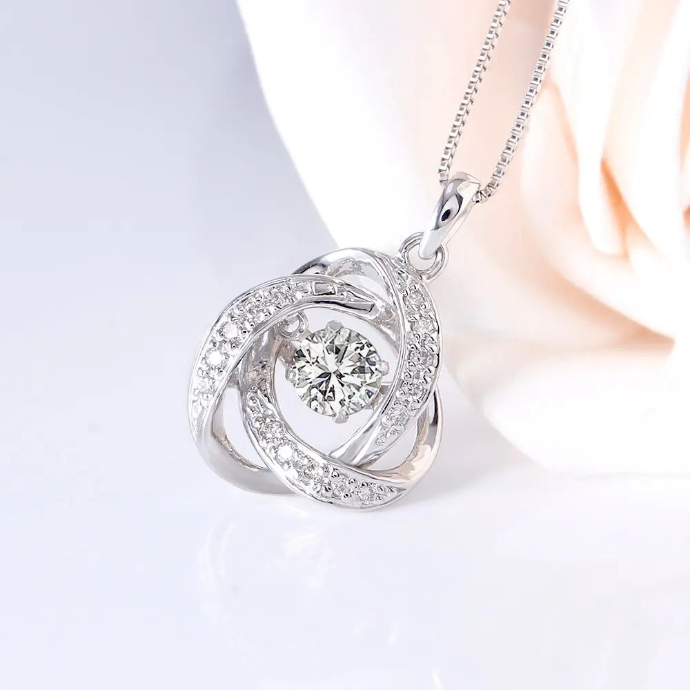 14k White Gold Moissanite Princess Necklace / Pendant 0.25ct Center Stone Moissanite Engagement Rings & Jewelry | Luxus Moissanite