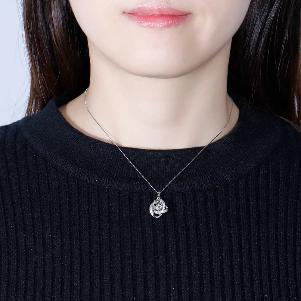 14k White Gold Moissanite Princess Necklace / Pendant 0.25ct Center Stone Moissanite Engagement Rings & Jewelry | Luxus Moissanite