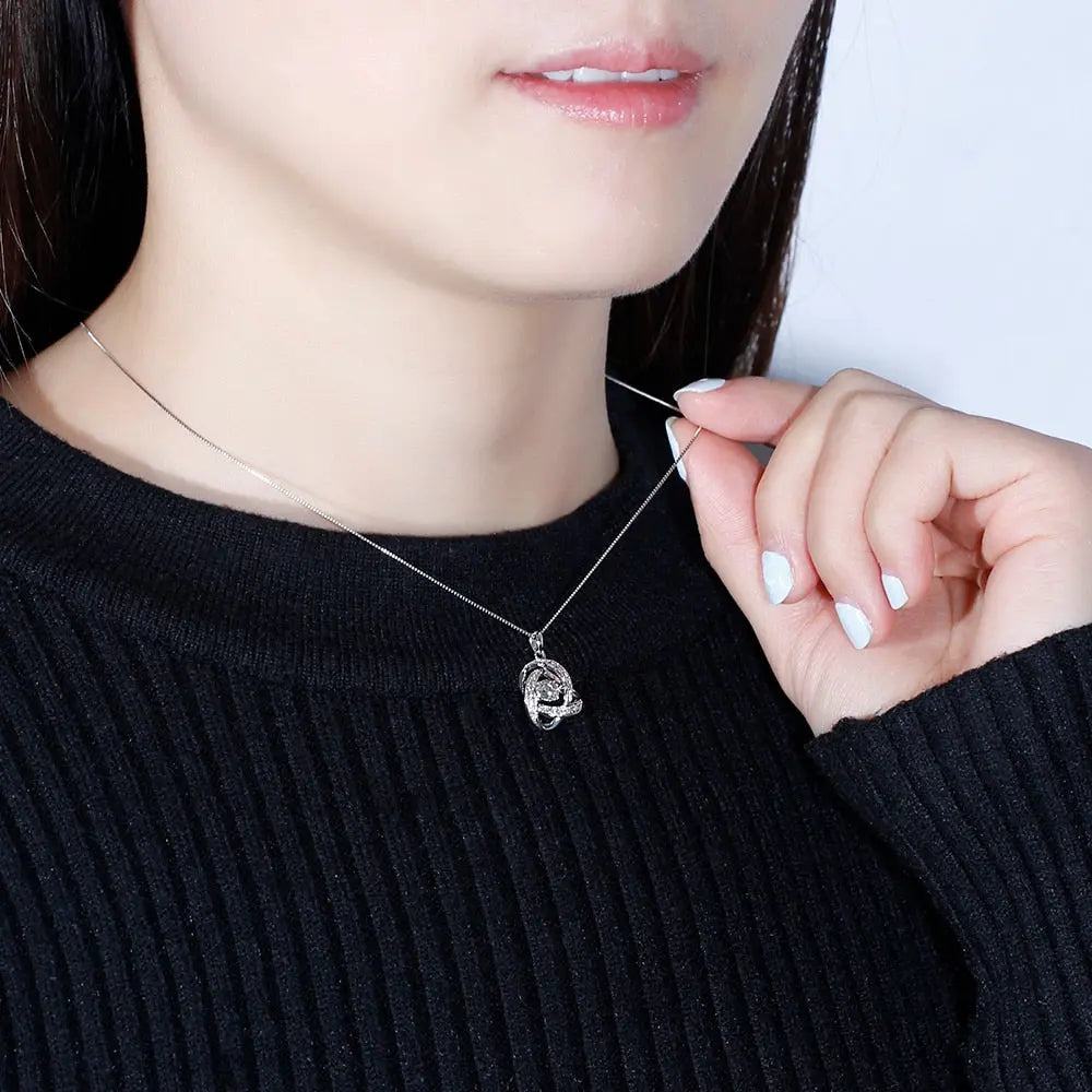 14k White Gold Moissanite Princess Necklace / Pendant 0.25ct Center Stone Moissanite Engagement Rings & Jewelry | Luxus Moissanite