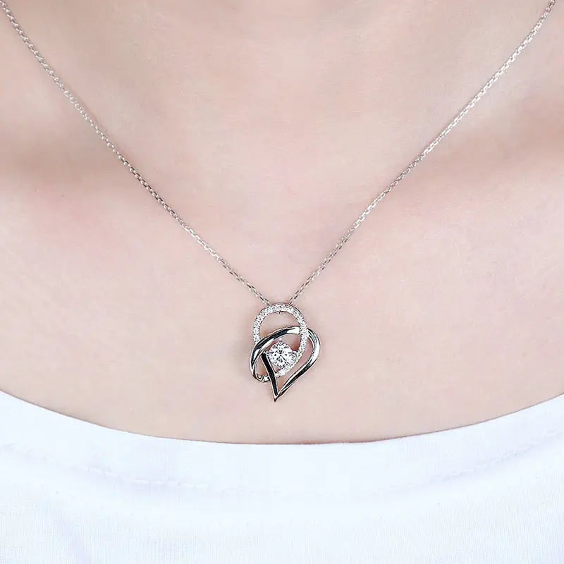 14k White Gold Moissanite Necklace / Pendant 0.5ct Center Stone Moissanite Engagement Rings & Jewelry | Luxus Moissanite - Necklace 14k Gold