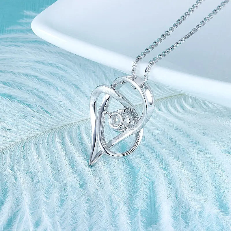 14k White Gold Moissanite Necklace / Pendant 0.5ct Center Stone Moissanite Engagement Rings & Jewelry | Luxus Moissanite - Necklace 14k Gold