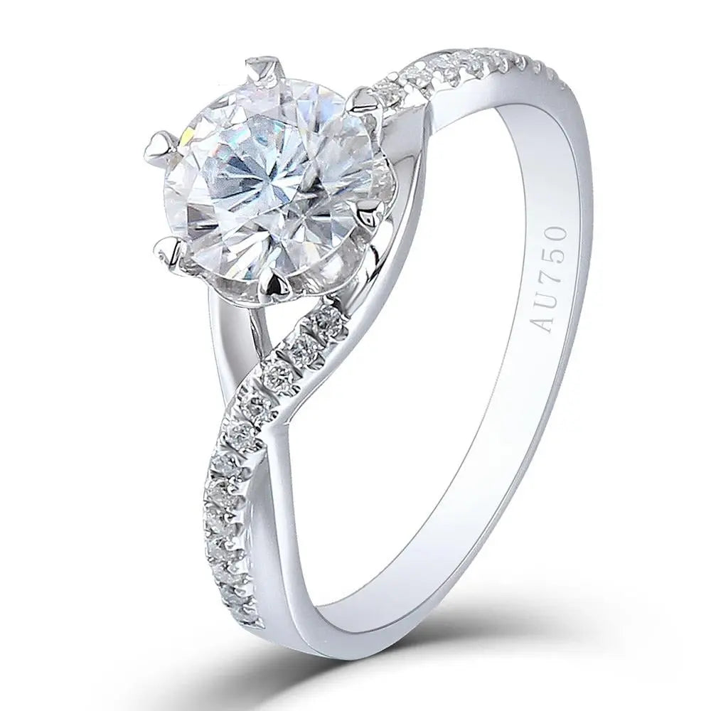 Best Promise Ring 14k White Gold Moissanite Ring 1ct Stone