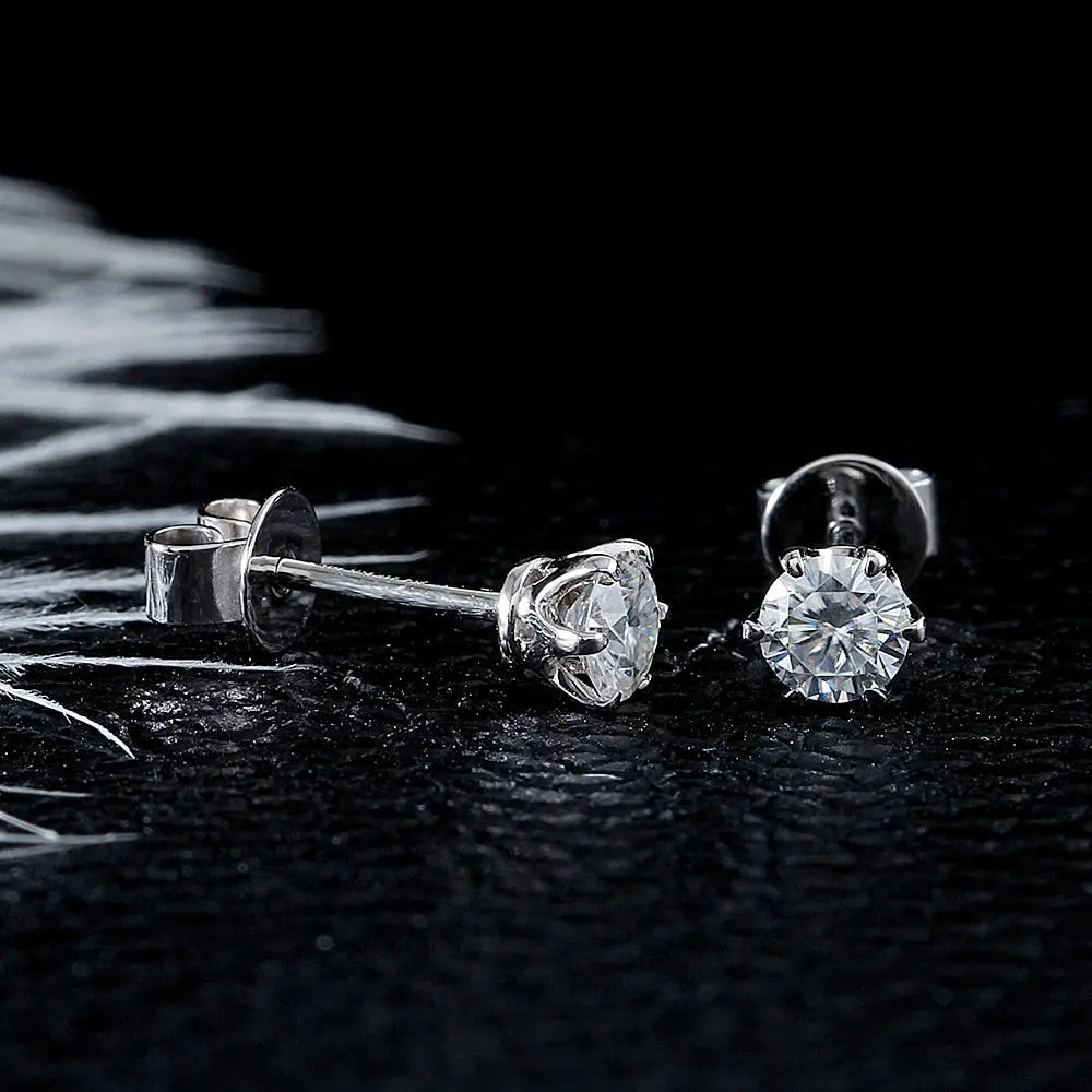 14k White Gold Moissanite Stud Earrings 0.5ctw Moissanite Engagement Rings & Jewelry | Affordable Stud Earrings | Luxus Moissanite