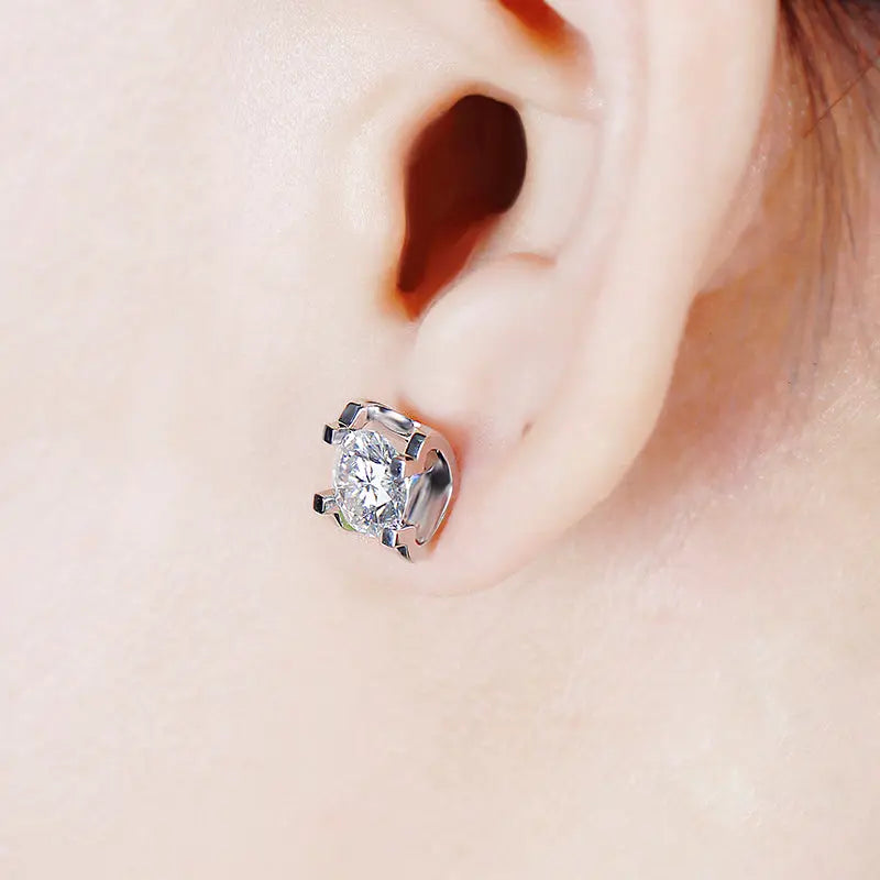 14k White Gold Moissanite Stud Earrings 2ctw Moissanite Engagement Rings & Jewelry | 14k Stud |Luxus Moissanite