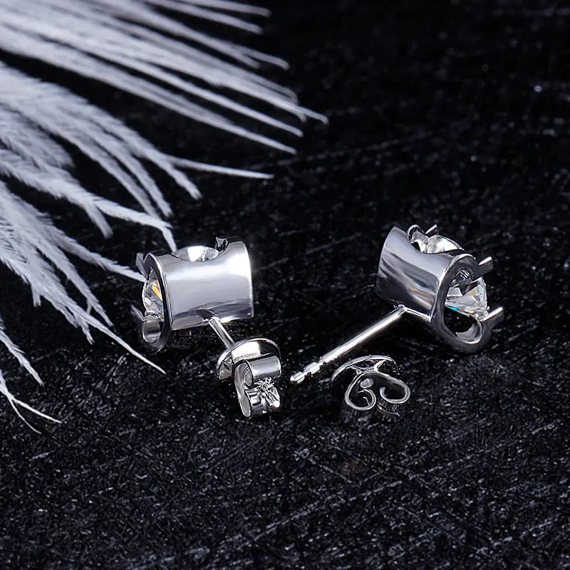 14k White Gold Moissanite Stud Earrings 2ctw Moissanite Engagement Rings & Jewelry | 14k Stud |Luxus Moissanite
