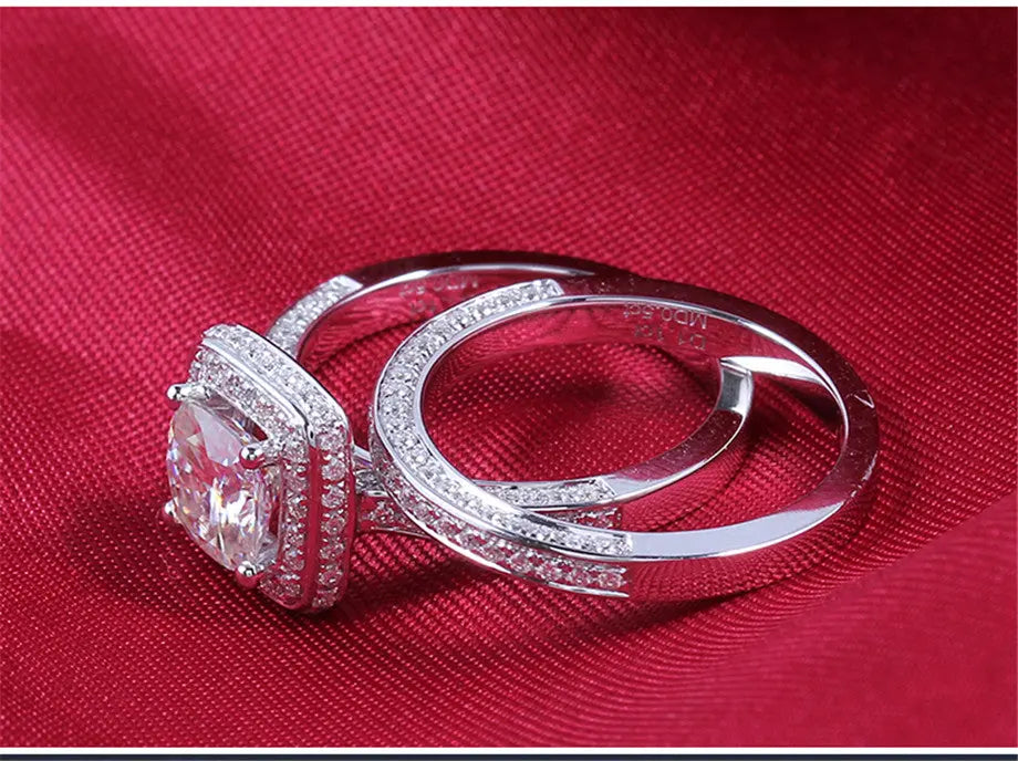 14k White Gold Moissanite Wedding Set (Rings Can Be Bought Separately) Moissanite Engagement Rings & Jewelry | Affordable Jewelry Sets | Luxus Moissanite