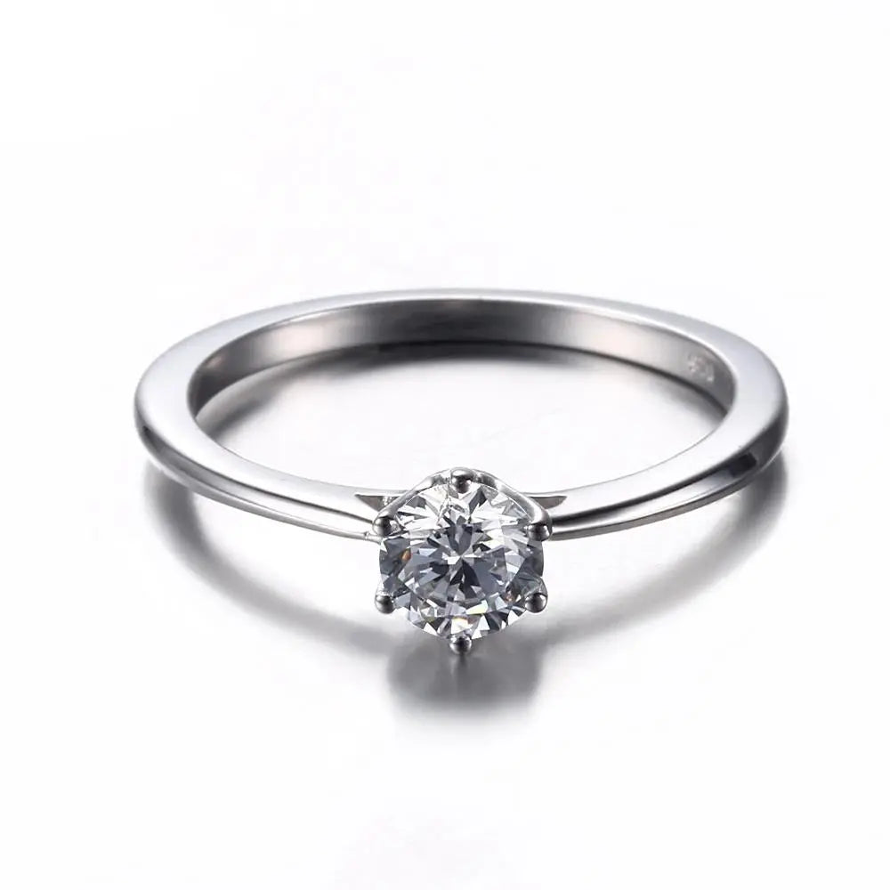 14k White Gold Solitaire Moissanite Ring 0.5ct Moissanite Engagement Rings & Jewelry | Luxus Moissanite = moissanite jewellery