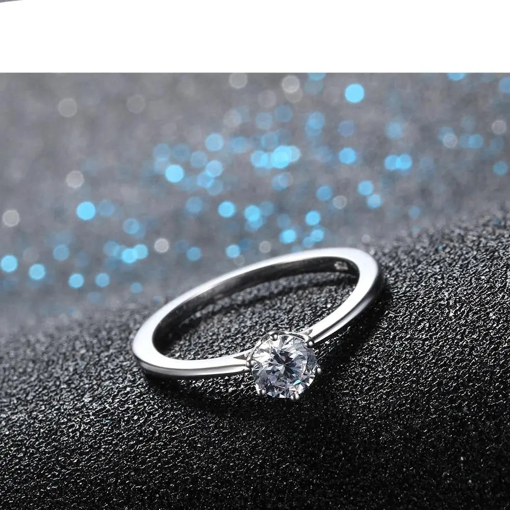 14k White Gold Solitaire Moissanite Ring 0.5ct Moissanite Engagement Rings & Jewelry | Luxus Moissanite - moissanite jewellery