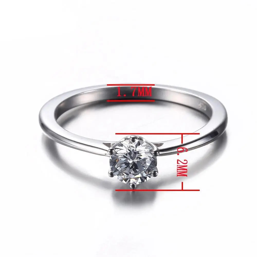 14k White Gold Solitaire Moissanite Ring 0.5ct Moissanite Engagement Rings & Jewelry | moissanite jewellery |Luxus Moissanite