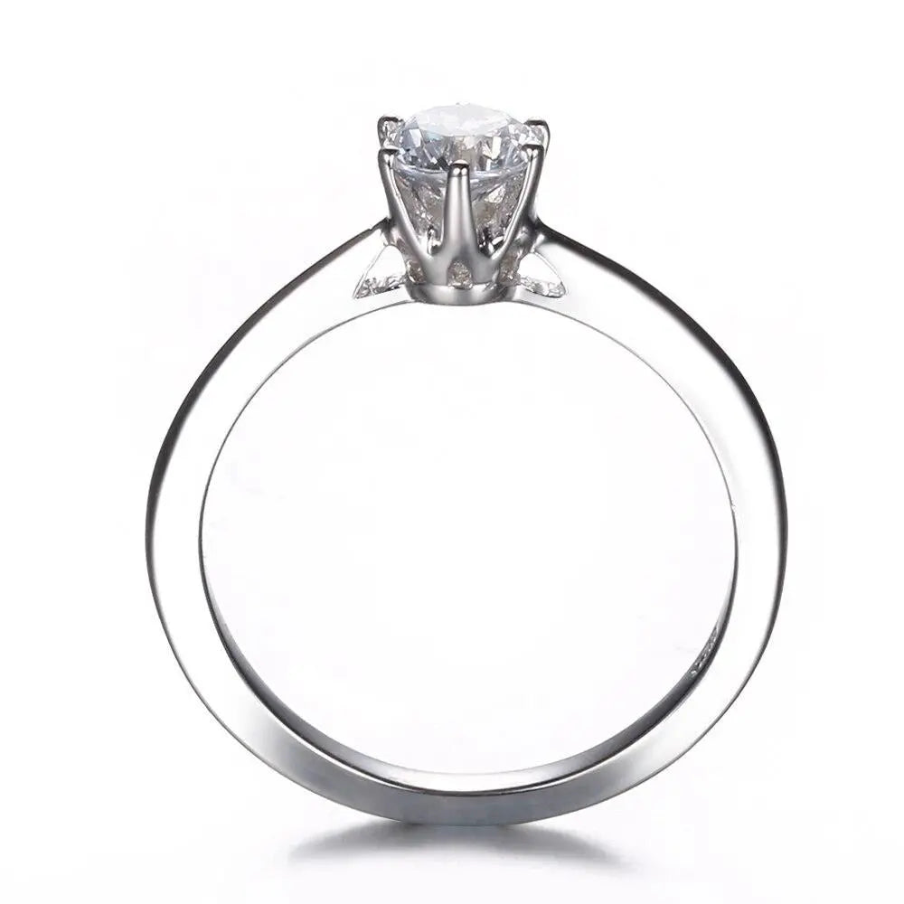 14k White Gold Solitaire Moissanite Ring 0.5ct Moissanite Engagement Rings & Jewelry - moissanite jewellery | Luxus Moissanite
