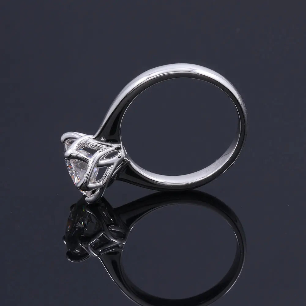 14k White Gold Solitaire Moissanite Ring 2ct Moissanite Engagement Rings & Jewelry | Luxus Moissanite / 2 Carat