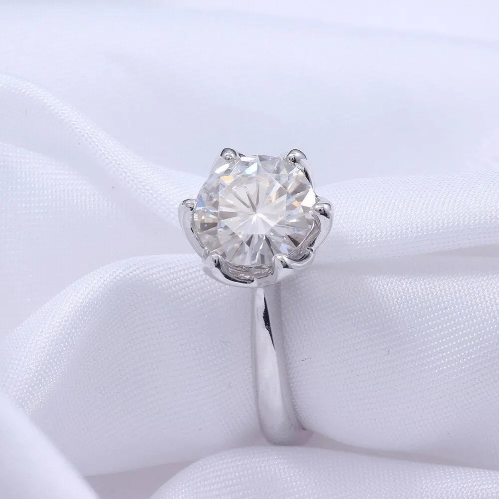 14k White Gold Solitaire Moissanite Ring 2ct Moissanite Engagement Rings & Jewelry | Luxus Moissanite / 2 Carat
