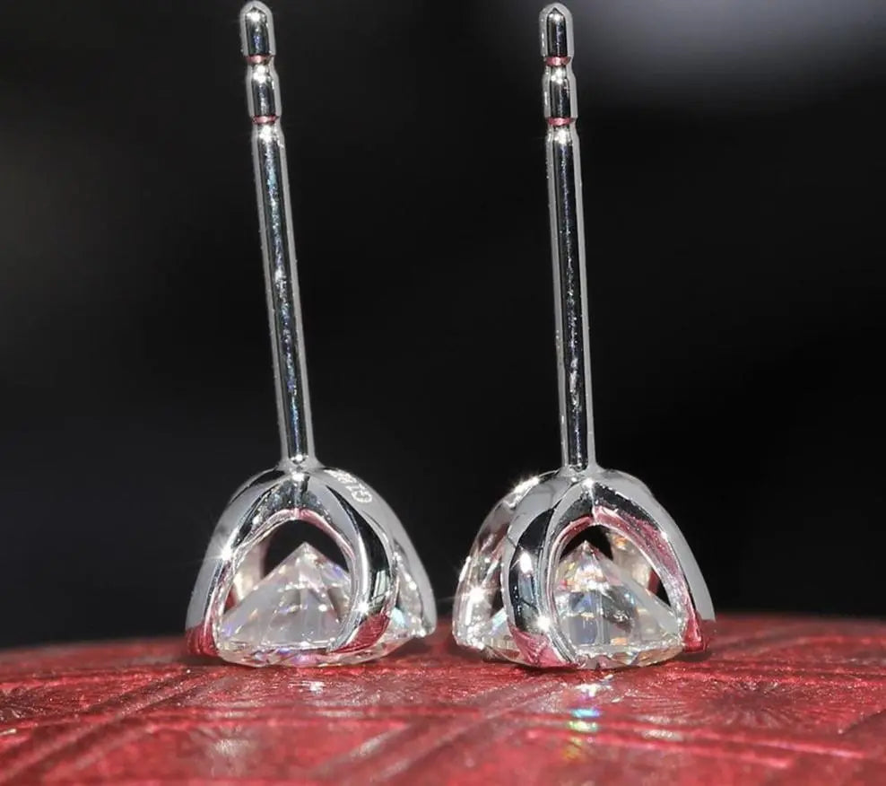 14k White Gold Stud Moissanite Earrings 1ctw Moissanite Engagement Rings & Jewelry | Luxus Moissanite | Modern Earrings