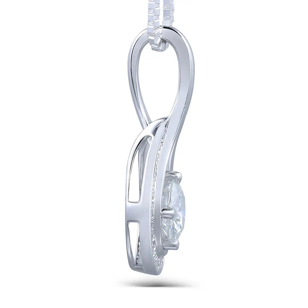 18k White Gold Moissanite Necklace / Pendant 0.5ct Center Stone Moissanite Engagement Rings & Jewelry | Luxus Moissanite