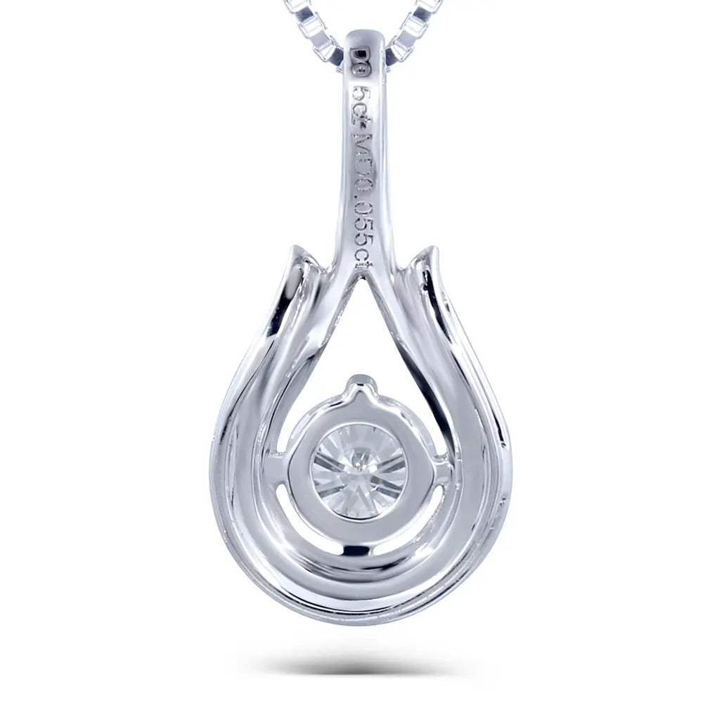 18k White Gold Moissanite Necklace / Pendant 0.5ct Center Stone Moissanite Engagement Rings & Jewelry | Luxus Moissanite