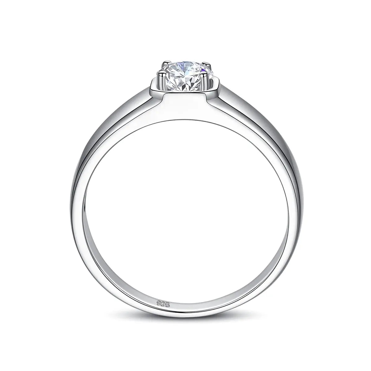 Silver Men's Moissanite Engagement Ring 0.5ct Center Stone Moissanite Engagement Rings & Jewelry | Luxus Moissanite | Best Silver Mens Jewelry