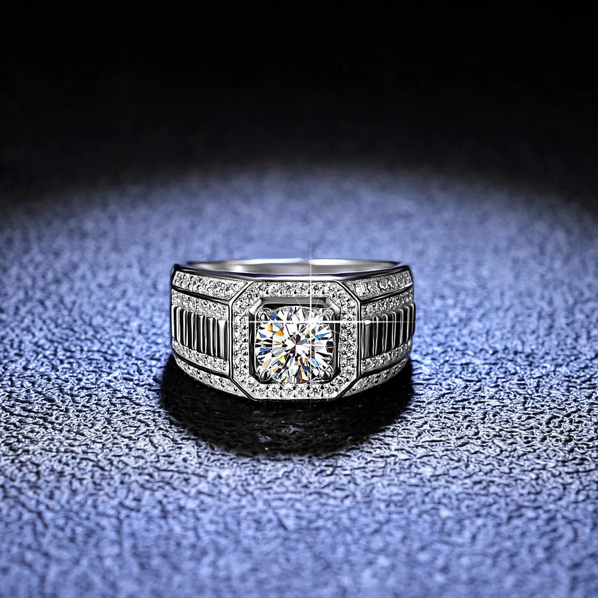 mens silver dress rings 925 Sterling Silver 8mm Herringbone Mens Ring in High Polish