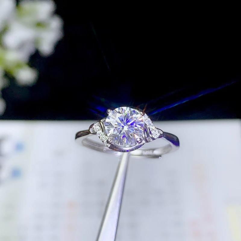 Silver Moissanite Engagement Ring Carat Buy Now