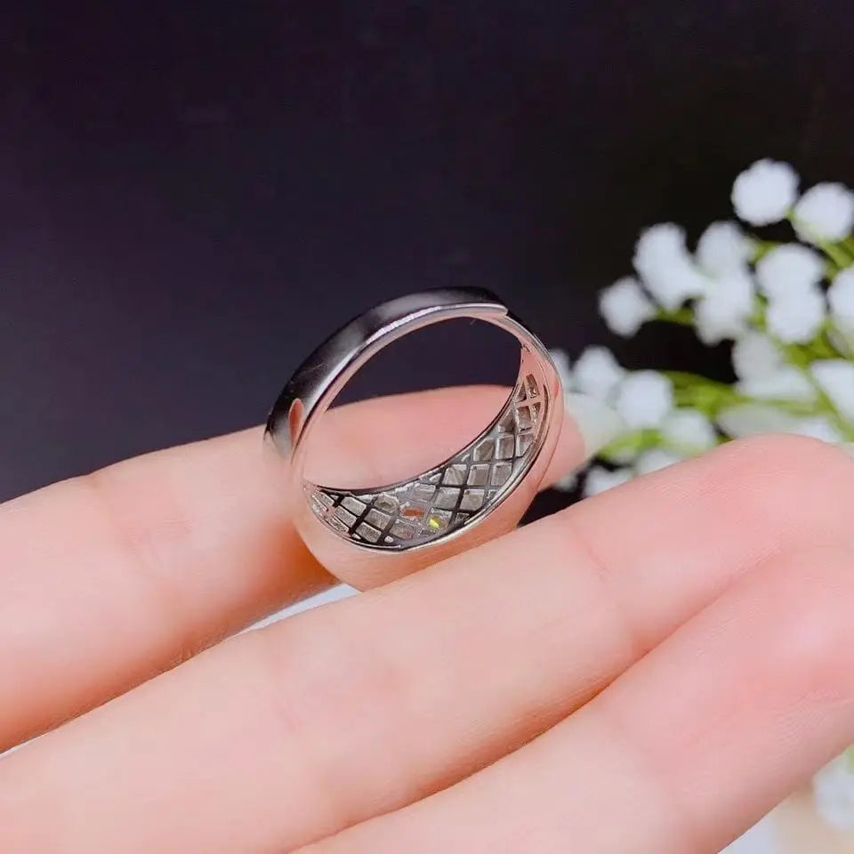 White Gold Plated Silver Wide Band Moissanite Ring 1ct, 2ct, 3ct Options Moissanite Engagement Rings & Jewelry | Unique Engagement Ring for Women | Luxus Moissanite
