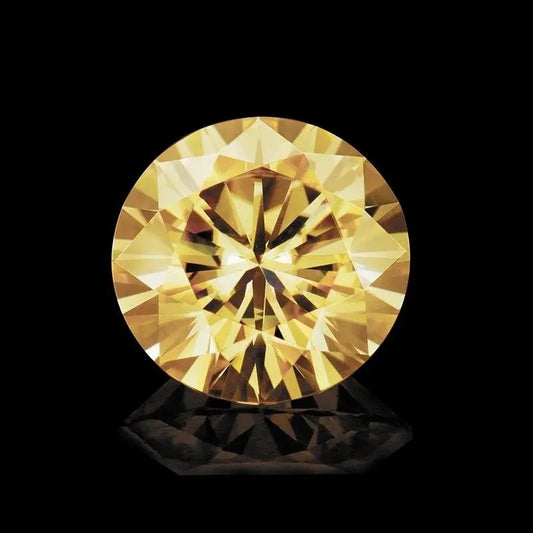 0.5ct - 6.84ct (5mm - 12mm) Round Golden Yellow Moissanite Stones Moissanite Engagement Rings & Jewelry | Luxus Moissanite