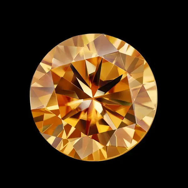 0.5ct - 6.84ct (5mm - 12mm) Round Golden Yellow Moissanite Stones Moissanite Engagement Rings & Jewelry | Luxus Moissanite