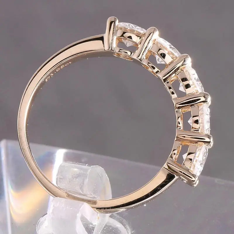 10k / 14k / 18k Yellow Gold Anniversary Moissanite Wedding Band 1.25ct Total Moissanite Engagement Rings & Jewelry | Luxus Moissanite