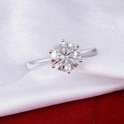 10k / 14k White Gold Solitaire Moissanite Ring 2ct or 3ct Moissanite Engagement Rings & Jewelry | Luxus Moissanite