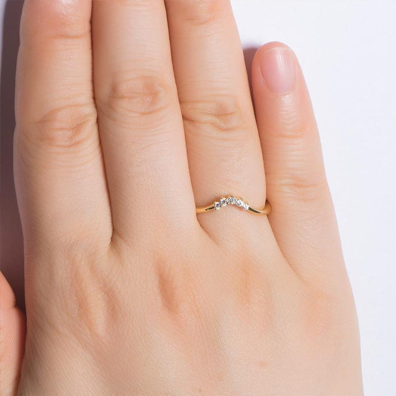 10k /14k Yellow, White, or Rose Gold 5 Stone Moissanite Anniversary Ring 0.11ct Moissanite Engagement Rings & Jewelry | Luxus Moissanite