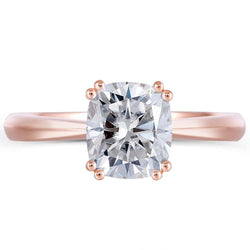 10k Rose Gold Cushion Cut Moissanite Ring 2ct Moissanite Engagement Rings & Jewelry | Luxus Moissanite