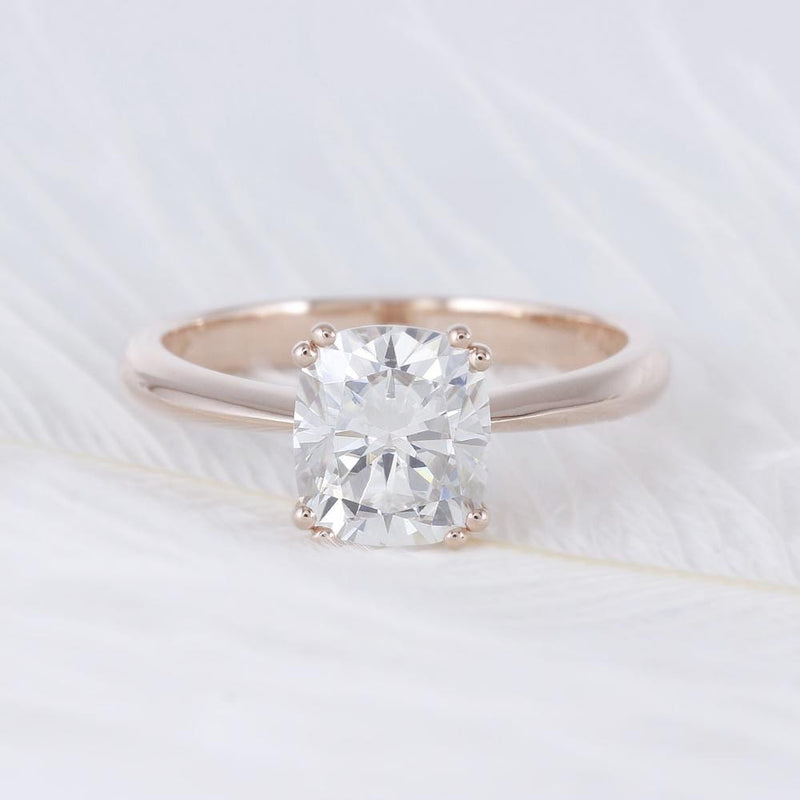 10k Rose Gold Cushion Cut Moissanite Ring 2ct Moissanite Engagement Rings & Jewelry | Luxus Moissanite
