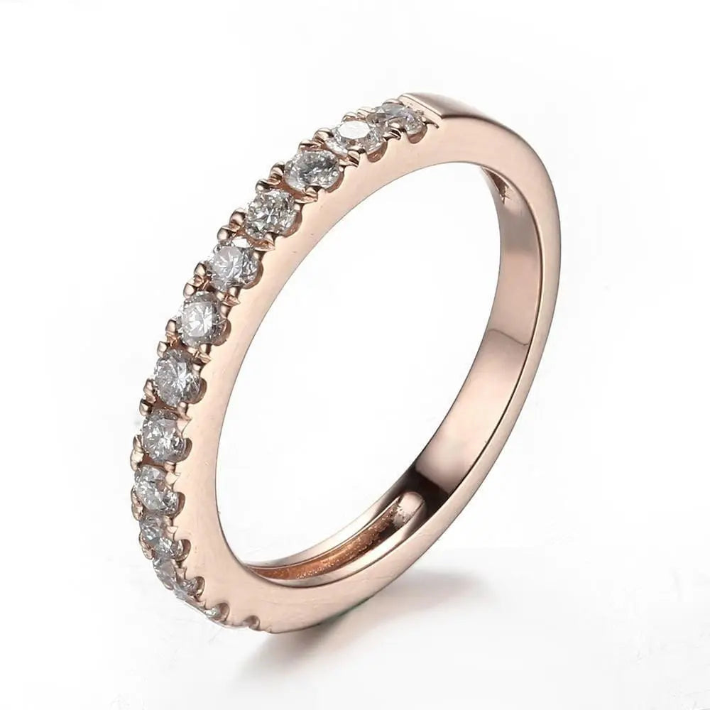 10k Rose Gold Moissanite Half Eternity / Anniversary Band 0.5ct Moissanite Engagement Rings & Jewelry | Luxus Moissanite