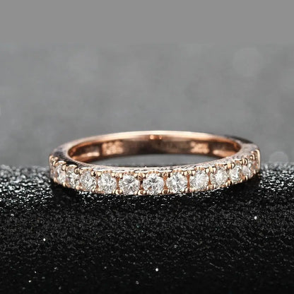 10k Rose Gold Moissanite Half Eternity / Anniversary Band 0.5ct Moissanite Engagement Rings & Jewelry | Luxus Moissanite