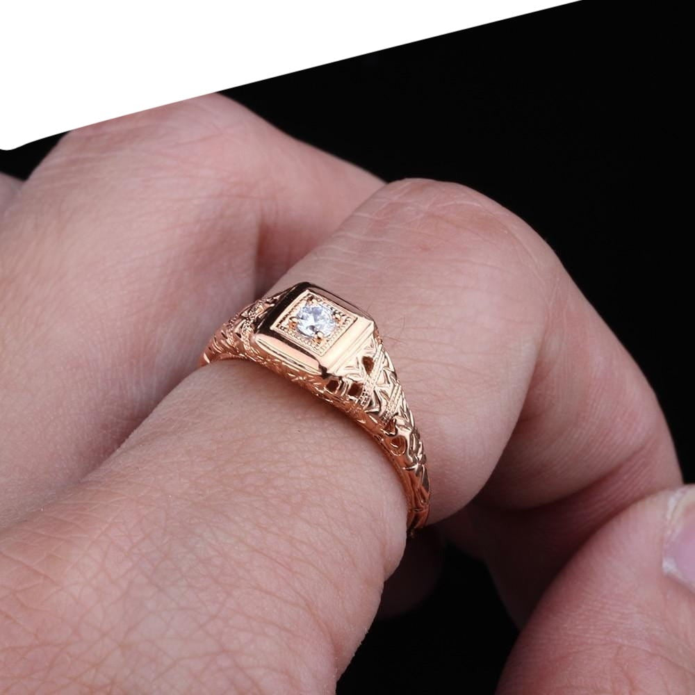 10k Rose Gold Vintage / Unique Moissanite Ring 0.1ct Moissanite Engagement Rings & Jewelry | Luxus Moissanite