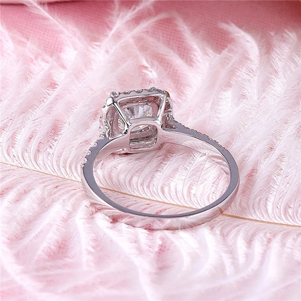 10k White Gold Halo Moissanite Ring 1.4ct Total Moissanite Engagement Rings & Jewelry | Best White Gold Ring | Luxus Moissanite