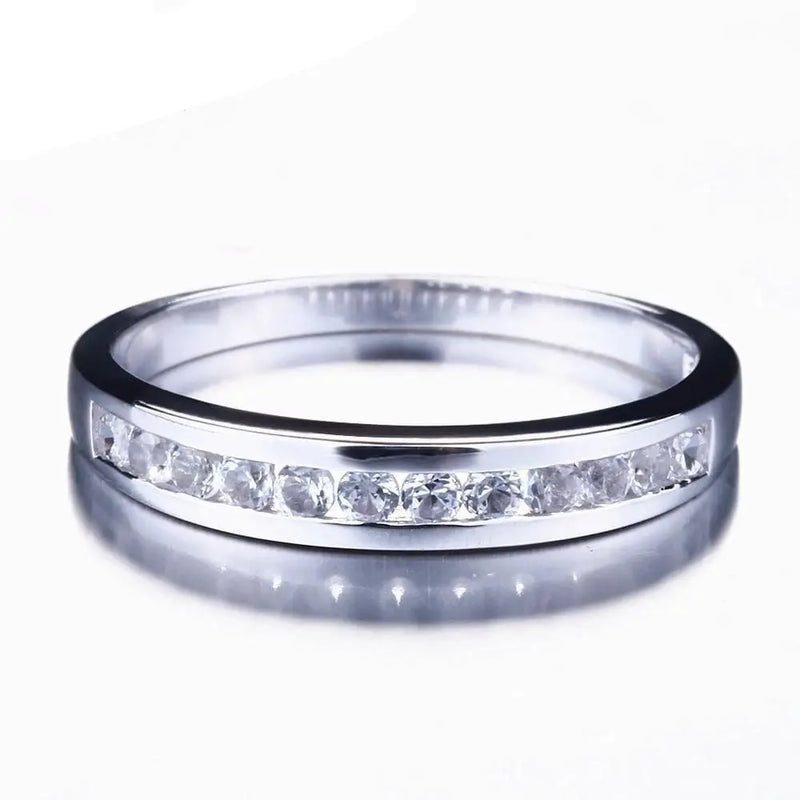 10k White Gold Moissanite Anniversary Wedding Band 0.4ct Moissanite Engagement Rings & Jewelry | Luxus Moissanite
