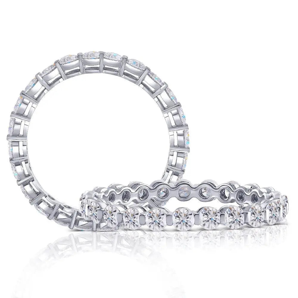 10k White Gold Moissanite Eternity Ring / Wedding Band 0.95ct Total Moissanite Engagement Rings & Jewelry | Luxus Moissanite | Wedding Band Women