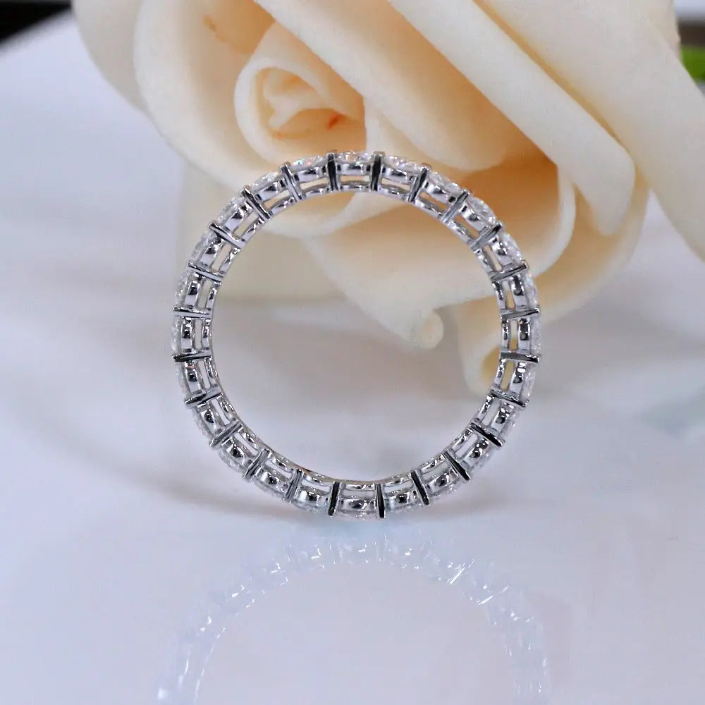 10k White Gold Moissanite Eternity Ring / Wedding Band 0.95ct Total Moissanite Engagement Rings & Jewelry | Luxus Moissanite Wedding Band Women