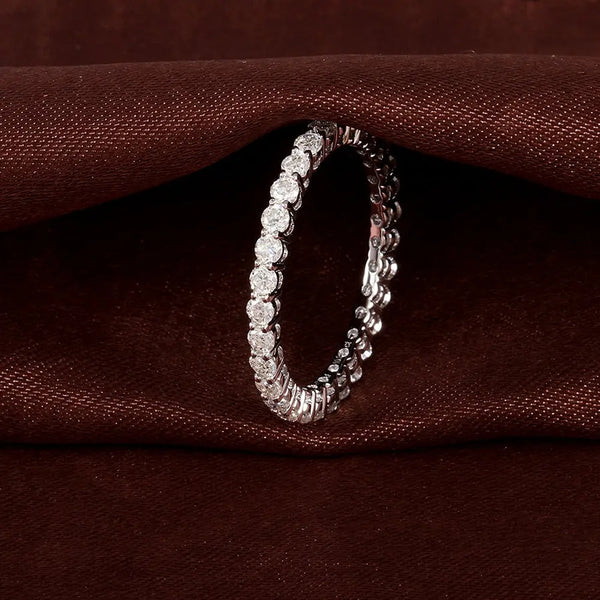 10k White Gold Moissanite Eternity Ring 1ct Total 6118