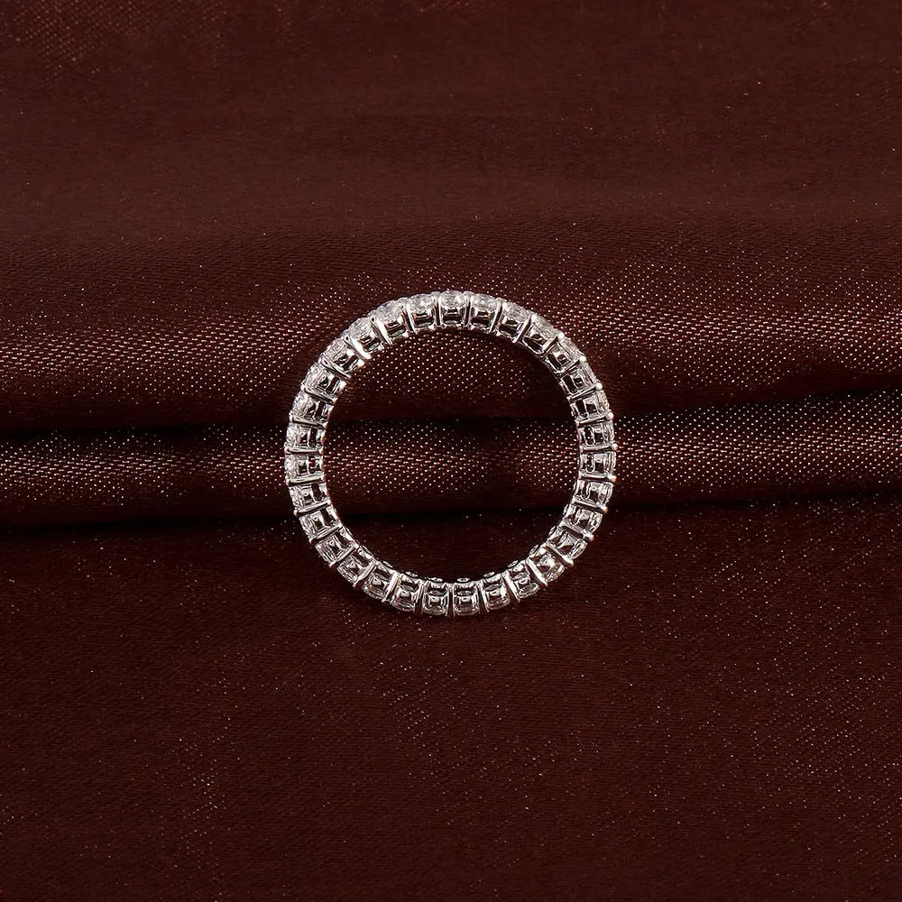 10k White Gold Moissanite Eternity Ring 1ct Total Moissanite Engagement Rings & Jewelry | Luxus Moissanite | Best Eternity Ring