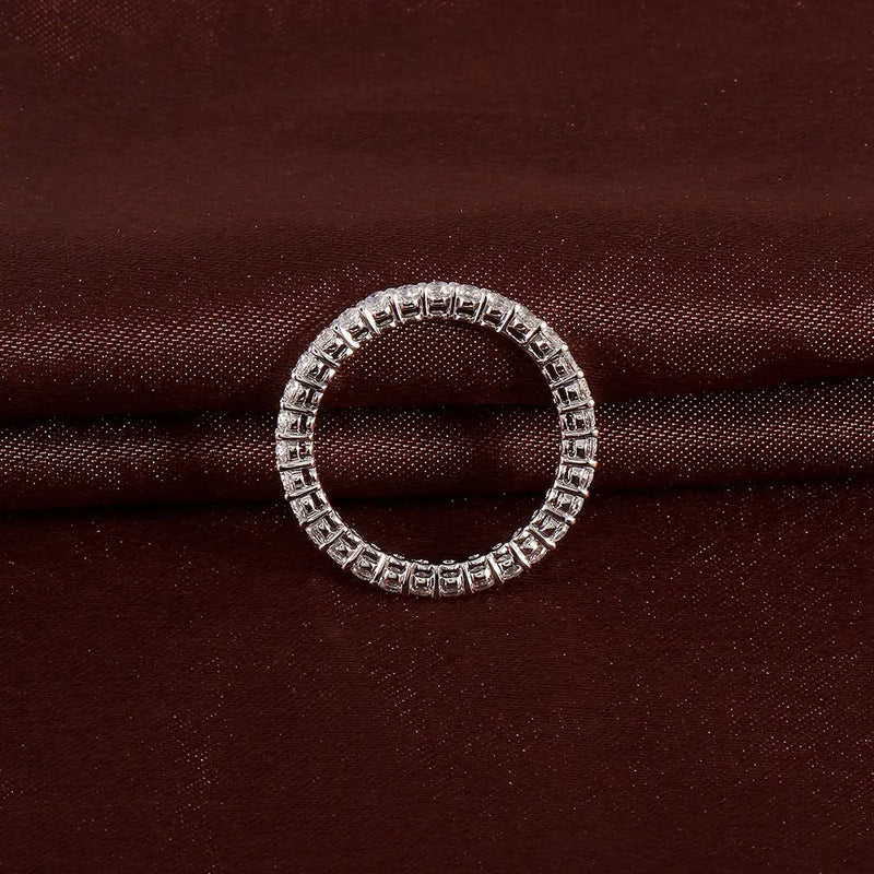 10k White Gold Moissanite Eternity Ring 1ct Total Moissanite Engagement Rings & Jewelry | Luxus Moissanite