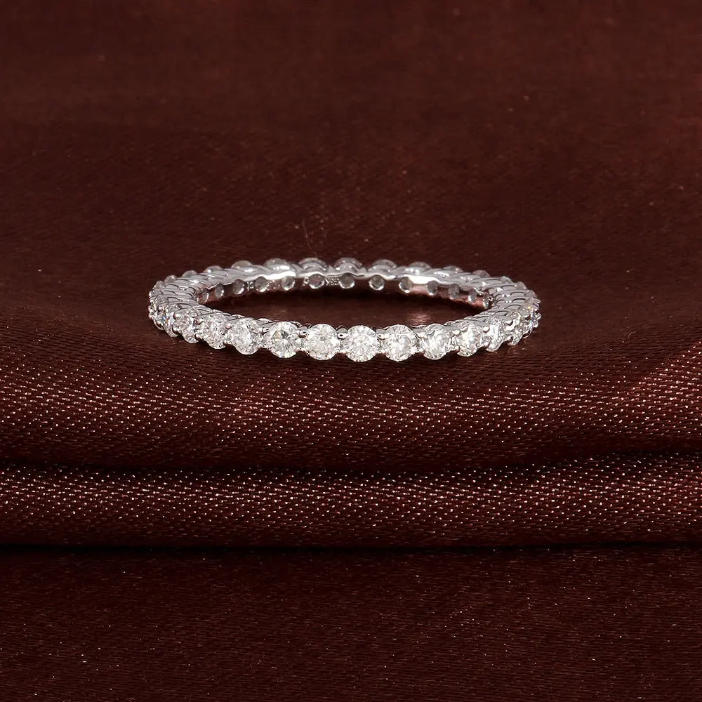 10k White Gold Moissanite Eternity Ring 1ct Total Moissanite Engagement Rings & Jewelry | Luxus Moissanite | Best Eternity Ring