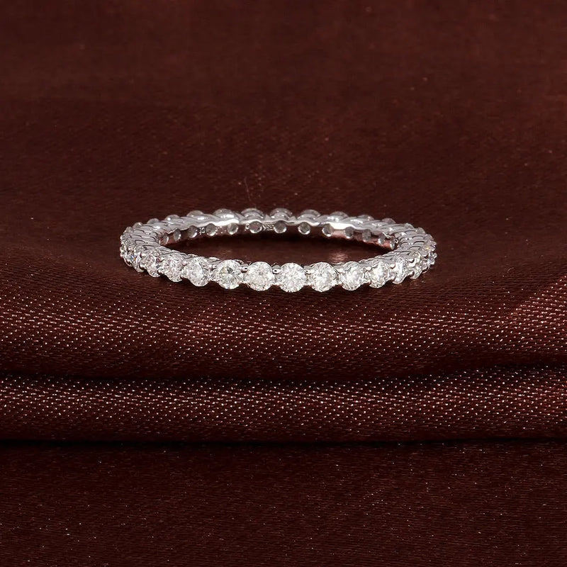 10k White Gold Moissanite Eternity Ring 1ct Total Moissanite Engagement Rings & Jewelry | Luxus Moissanite