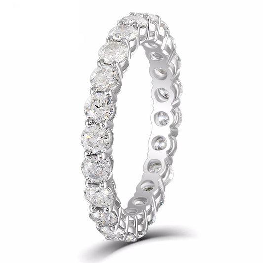 10k White Gold Moissanite Eternity Ring 2.3ct Total Moissanite Engagement Rings & Jewelry | Luxus Moissanite