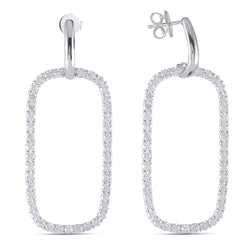 10k White Gold Moissanite Hoop Earrings 2.8ctw Moissanite Engagement Rings & Jewelry | Luxus Moissanite